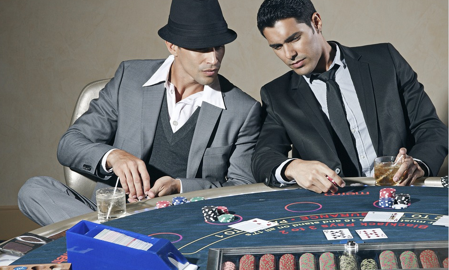 men playing in a casino