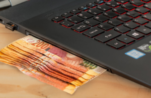 money and laptop